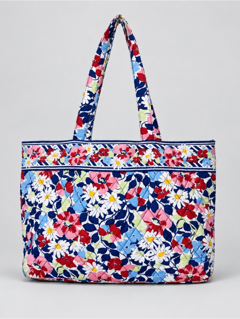 Vera Bradley Summer Cottage Tote Bag Shoulder Purse Quilted Cotton Floral Boho